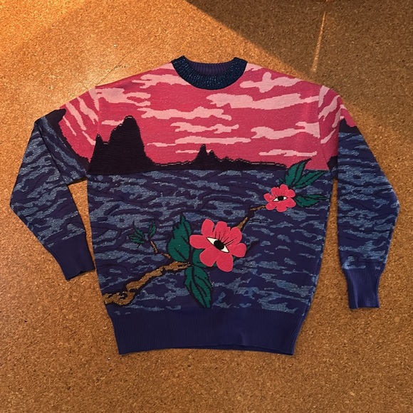 Bold Graphic Colorful Flower Eye Sweater - Picture 3 of 7